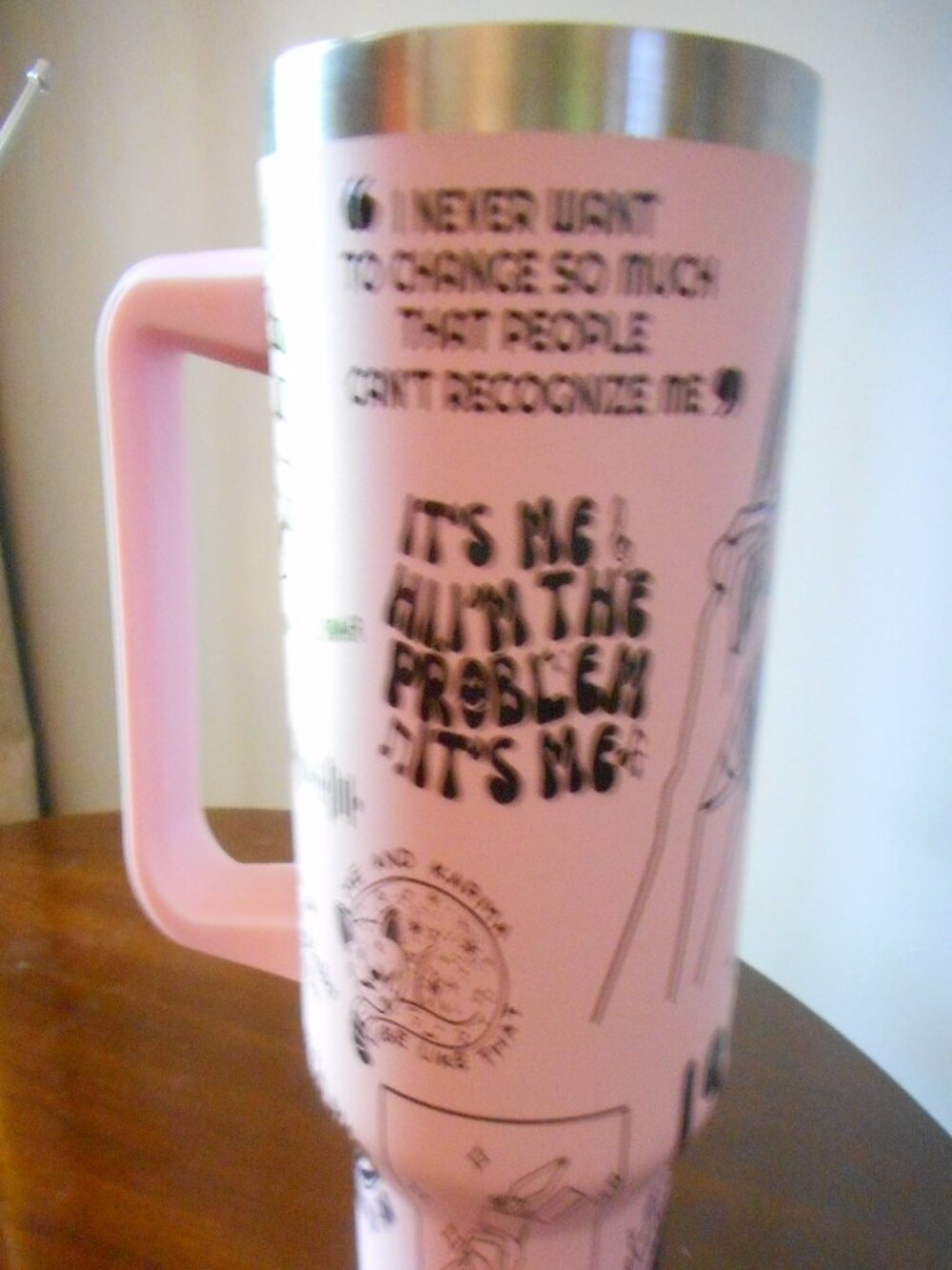 Taylor Swift 1989 Themed 49 Oz Tumbler PINK Laser Engraved NO Straw NO Lid :(
